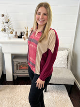 Playful Days Plaid Top - Red Pullover in