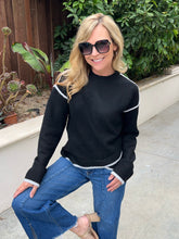 Piping Hot Crew Sweater - Black