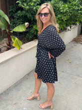 Polka Dot Dolman Dress - Black