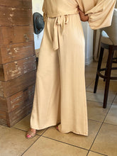 Poly Silk Tie Waist Wide Pant - Champs