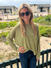 Drop Shoulder Roundneck Sweater - Sage