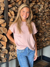Center Seam Cap Sleeve Sweater - Mauve