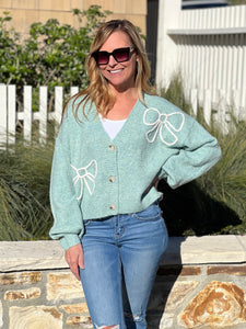 Bow Beauty Cardigan - Green