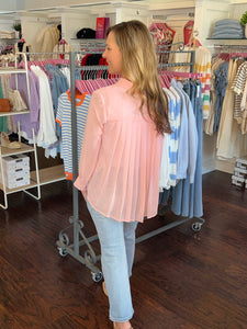 Soft Pink Pleat Back Top