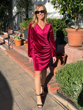 Wrapped In Love Velvet Dress - Wine