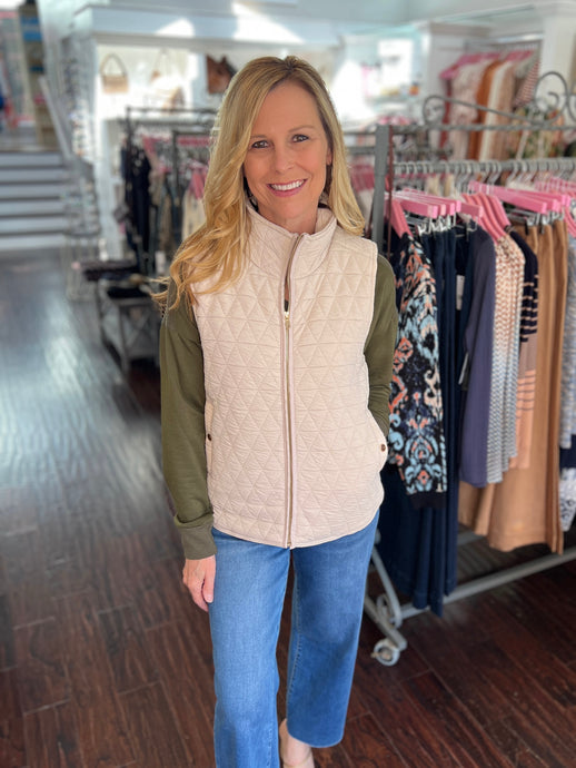 Quilted Comfort Vest - Oat