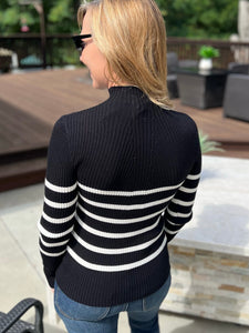 Core Values Stripe Sweater - Black
