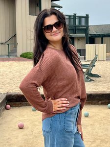 Drop Shoulder Roundneck Sweater - Terra