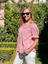 Romantic Style Puff Sleeve Top - Pink