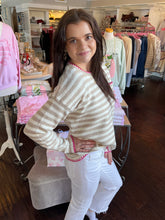 Pop It Stripe Sweater - Beige Combo