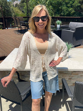 Boho Tie Front Embroidered Kimono