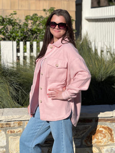 Cozy Up Buttercup Shacket - Blush