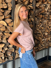 Center Seam Cap Sleeve Sweater - Mauve