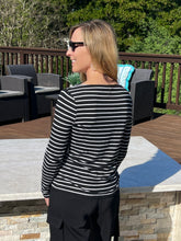 Long Sleeve Boat Neck Top - Black