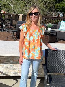 Peachy Keen Floral Top