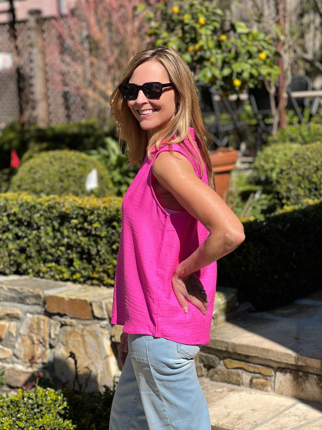 Classic Kid Sleeveless Top - Pink