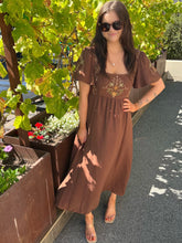 Wandering Eyes Midi Dress - Brown