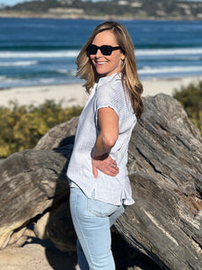 Blue Waters Button Top