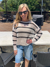 Boho Stripe Net Sweater - Stripe