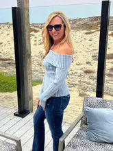 Ribbed Wonder Off Shoulder - Blue