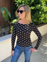 Polka Dot Days Boatneck Tee - Brown