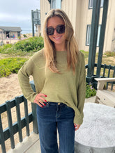 Drop Shoulder Roundneck Sweater - Sage