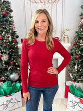 Pure Comfort Ribbed Top - Crimson