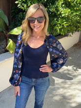 Mixed Media Print Sleeve Top