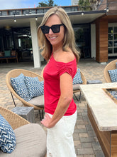 Short Sleeve Off Shoulder - Cherry