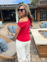 Short Sleeve Off Shoulder - Cherry