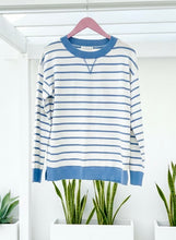 Sweet On Stripes Sweater - Denim Blue