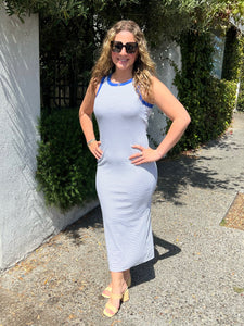 Colbalt Crew Ribbed Maxi