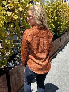 Flap Pocket Golden Blouse