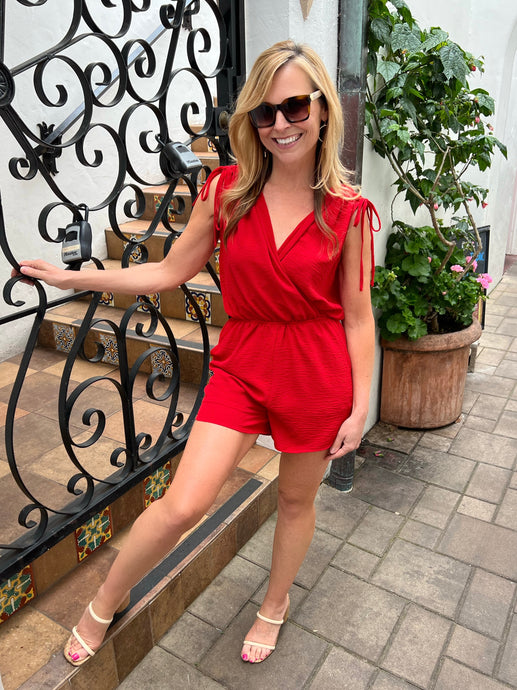 Party On Romper - Red