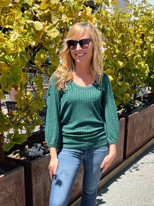 Twist Back 3/4 Sleeve Top