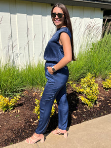 Trendsetter Satin Set - Navy