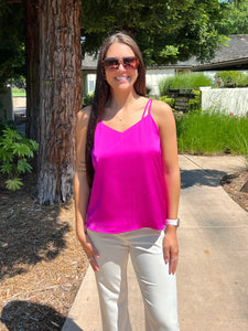 Simply Luxury Satin Tank - Orchid