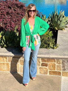 Pushing The Limits Cardi Wrap - Emerald